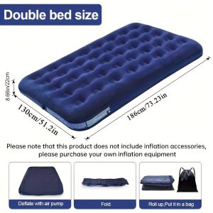 TEMU 1pc, Portable Air Mattress, Indoor And Outdoor Air Mattress, Thickened Collapsible Air Mattress, Suitable For Outdoor Hiking, Camping, Beach, Rv