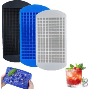 TEMU 1pc Silicone Mini Ice Cube Trays, 160 Grids Small Ice Cube Molds Crushed Ice Cube For Chilling Whiskey Cocktail, Flexible Stackable And Durable