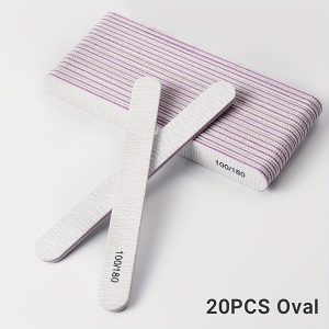 TEMU 20/36pcs Nail Files, 100/180 Grit Duoble Side Nail File, Professional Emery Board Nail Files Nail Care Kit For Home & Salon, Oval, Oblong,