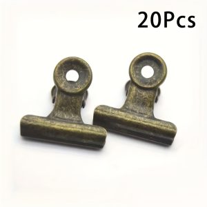 TEMU 20pcs Vintage Round Metal Clips, Heavy-duty Binder Clips, Ticket Clips, Multipurpose Document Organizer Clips For Home, Office, Art, Practical