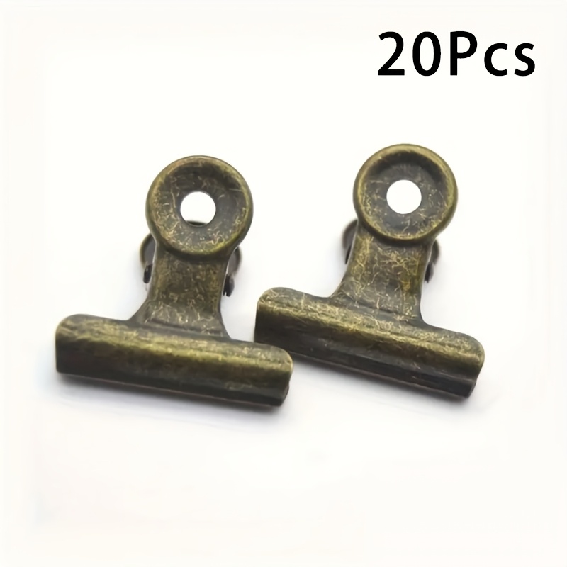 TEMU 20pcs Vintage Round Metal Clips, Heavy-duty Binder Clips, Ticket Clips, Multipurpose Document Organizer Clips For Home, Office, Art, Practical