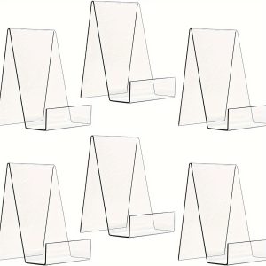 TEMU 2/6pcs Acrylic Bookshelf, Transparent Bookshelf Rack, Bookshelf Rack, Used To Display Tablets, Photo Albums, Postcards, Artworks, Magazines,