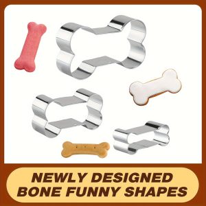 TEMU 3pcs/set Cookie Cutters Dog Treats Cookie Cutters Biscuit Dog Treat Cookie Cutter Set For Homemade, Stainless Steel Pastry Cutters, Biscuit