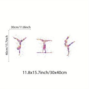 TEMU 3pcs Unframed Colorful Wall Art, Silhouette Art Wall Art, Design Art Prints, Dynamic Canvas Print, Dance And Movement Canvas Artwork, Abstract