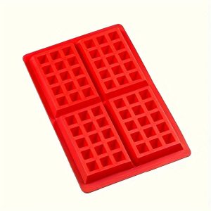 TEMU 4- Square Waffle Silicone Mold For Baking - Versatile Cake, Cookie & Muffin Maker
