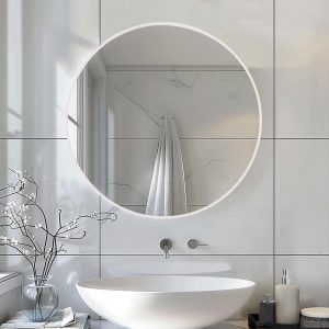 TEMU 40x40cm Wall- Mounted Bathroom Mirror, Bathroom Wall Mirror, Dressing Mirror, Beauty Mirror, Makeup Mirror, Bathroom Accessories, Home Decor,