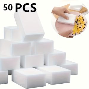 TEMU 50/100pcs, Magic Sponge Wipe, Household Cleaning Sponge, Dish Sponge, Kitchen Cleaning Sponge, Car Wash Sponge, For Sink Oven Stove Plate
