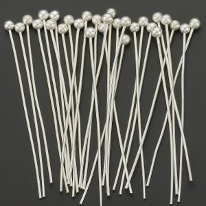 TEMU 50pcs Making Head Pins, Including 16mm-50mm Spherical Pins, Flexible And Cuttable Beading Needles, Suitable For Jewelry Making And Sewing