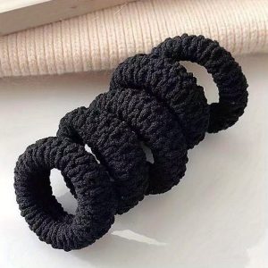 TEMU 5pcs Of High Ponytail Hair Ties, Women's Tiaras, High Elastic Hair Ties, Casual Hair Ties, Thick Hair Ties