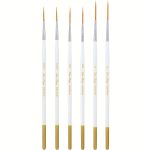 TEMU 6pcs Liner Paint Brush Thin Acrylic Paint Brushes, Fine Watercolor Detail Brush, Small Artists Paint Brushes For Craft Nail , Paintbrushes