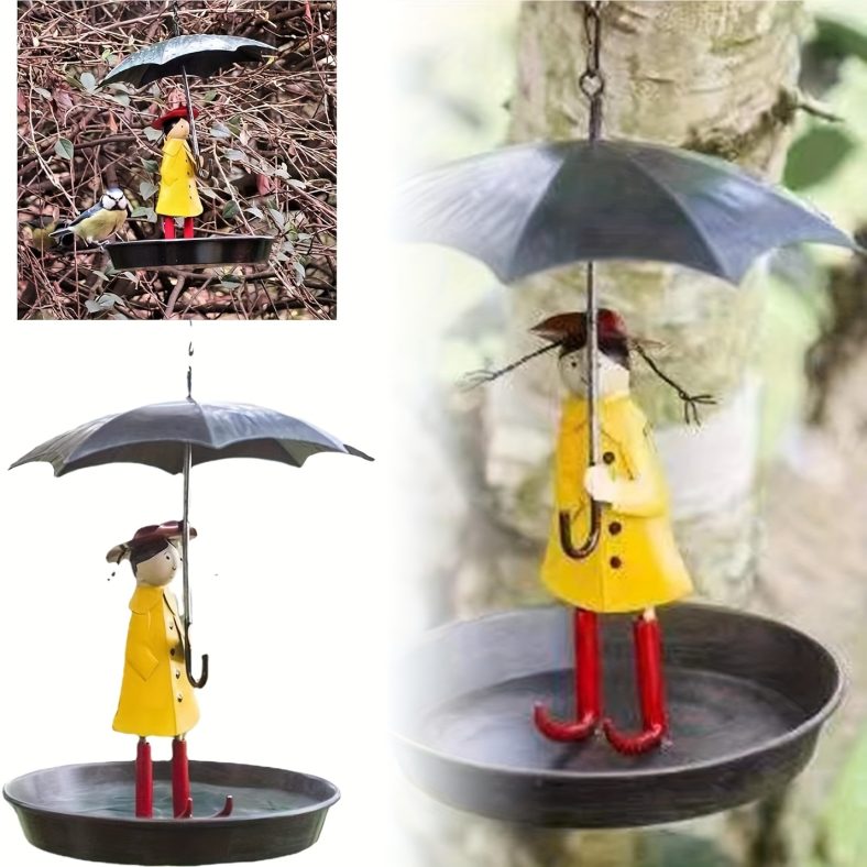 TEMU Bird Feeder, Outdoor Hanging Hummingbird Feeder, Hanging Metal Bird Feeder, Outdoor Garden Decoration, Courtyard Decoration, Wild Bird Feeder,