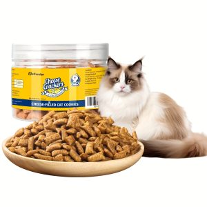 TEMU Cat Biscuits With Cheese Filling, Teeth Healthy Chewing Snacks, Low Temperature Baking, Cat Snacks