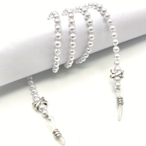TEMU Chengle Elegant Pearl Beaded Glasses Chain For Women - Anti-slip, Handcrafted Pvc Reading & Fashion Glasses Lanyard, Stylish Glasses, Chengle