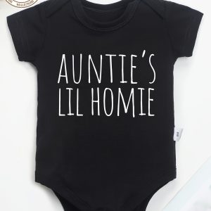 TEMU Cotton Baby Onesies Letter Print Soft Casual Round Neck Baby Onesies, For Outdoor