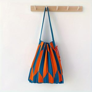 TEMU Fashion Colorblock Handbag, Large Capacity Handbag, Women's Casual Handbag For Shopping