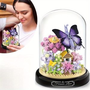 TEMU Flower Bouquet Building Set, & Rose Botanical Stacking Building Blocks, Plant Ideal Gift Home Decor Building Block