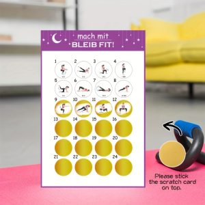 TEMU German Advent Calendar 1 Set Fitness Calendar Scratch-off Christmas Calendar Sports Calendar Scratch-off Workout Calendar Scratch-, Best For