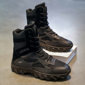 TEMU Men's Fashion Trendy Outdoor Hiking Plus Size High-top Boots, Street Versatile Casual Sports Shoes, Hiking Shoes, Mens Hiking Boots, Outdoor