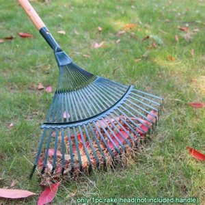 TEMU Outdoor Garden Rake Head 22 Teeth Grass Rake Head Gardening Tool Portable Garden Leaf Rake Cleaning Tool