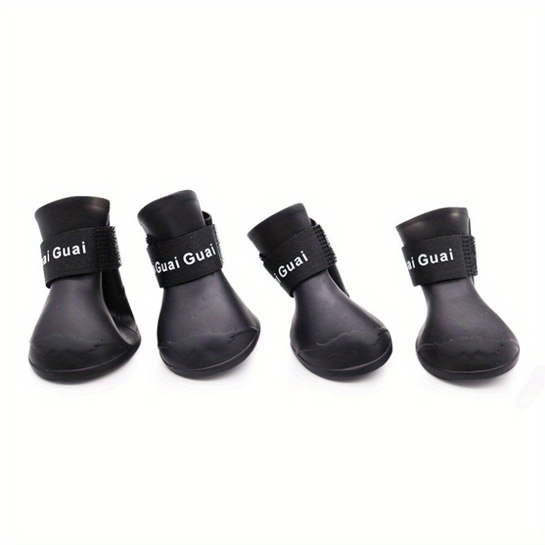 TEMU Pet Silicone Rain Boots Non-slip Waterproof Wear-resistant Soft Bottom Can Not Drop Dog Shoes Small Dogs And Cats Teddy Rain Boots
