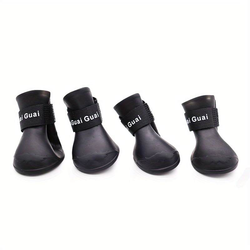 TEMU Pet Silicone Rain Boots Non-slip Waterproof Wear-resistant Soft Bottom Can Not Drop Dog Shoes Small Dogs And Cats Teddy Rain Boots