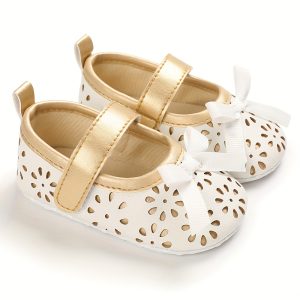 TEMU Spring And Autumn New Children's Shoes Baby Shoes Shoes Pu Shoes Shoes Non-slip Fabric Soles Walking Shoes