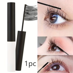 TEMU [waterproof Mascara] 1/5pcs Waterproof Sweat-proof Mascara Brush Head | Volumizing, Lengthening & Sunflower Effects, Black Mascara For All Light