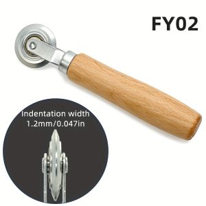 TEMU Wooden Indentation Tool: Handheld Paper Card Pressing Roller - No Battery, Metal Construction