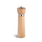 Wooden Pepper Grinder – Refillable Pepper Mill with Adjustable Upgraded Large Size Ceramic Burr – Manual Salt Grinder with Beech Wood Body – 8.3