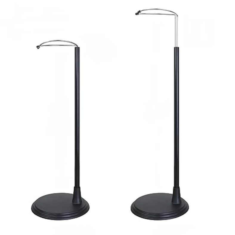 ZITA ELEMENT 2 Pcs Adjustable Doll Stand Base for 18 Inch Girl Doll and Other 14 Inch -18 Inch Doll – Black Color Doll Holder