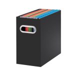 Oterri Cardboard File Organizer Box for Hanging File Folders Letter Size,File Box for Computer Desk,File Cabinet,Working Home,Office,Classroom(Black,