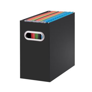 Oterri Cardboard File Organizer Box for Hanging File Folders Letter Size,File Box for Computer Desk,File Cabinet,Working Home,Office,Classroom(Black,