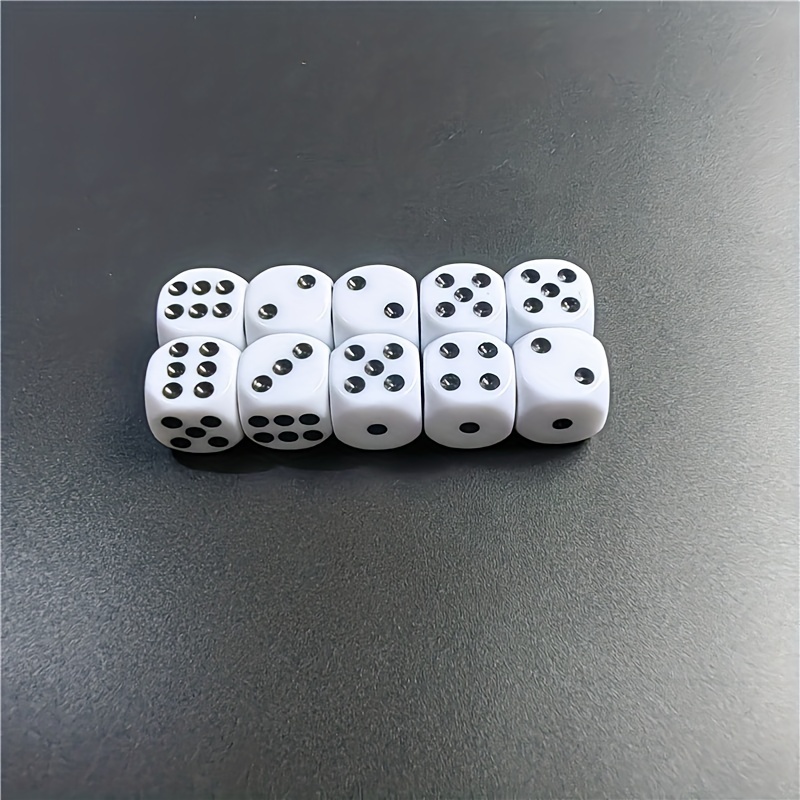 TEMU 10pcs Dice Set, White Dice For , Table Game, Board Game, Dice Game
