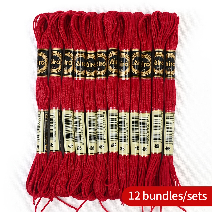 TEMU 12pcs/set Embroidery Floss Stitch Floss Diy Handmade Friendship Bracelet Weaving Thread Handicraft Floss Diy Embroidery