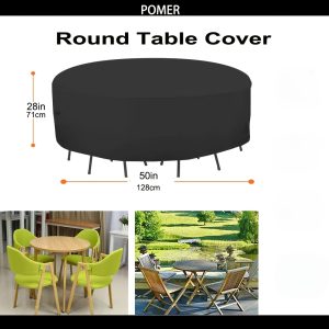 TEMU 1pc Patio Furniture Cover Round, Round Patio Table Cover Outdoor Furniture Covers For Patio Furniture