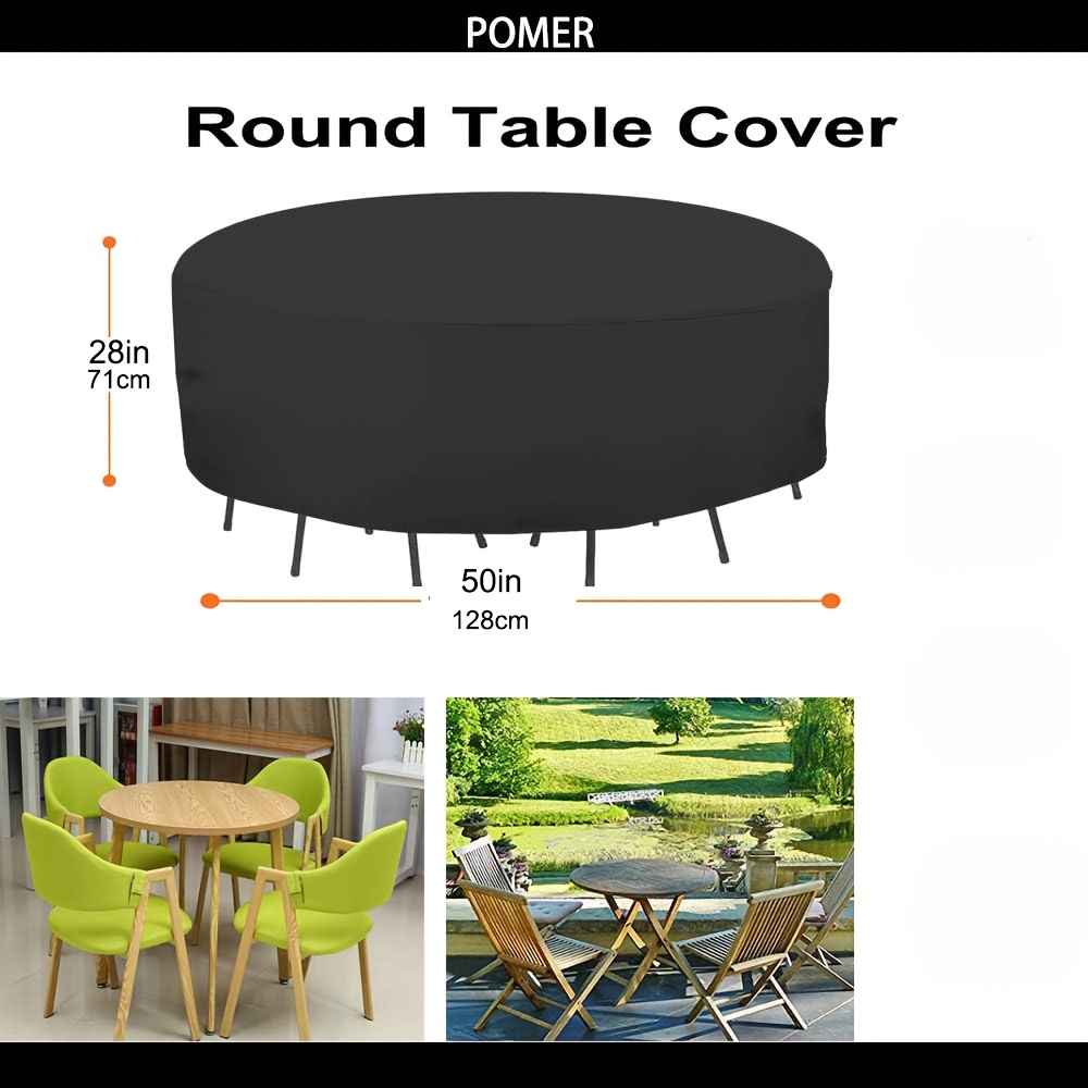 TEMU 1pc Patio Furniture Cover Round, Round Patio Table Cover Outdoor Furniture Covers For Patio Furniture