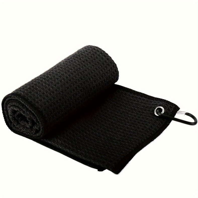 TEMU 1pc Waffle Golf Towel With Hook, For Cleaning Golf Clubs
