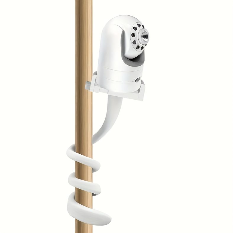 TEMU 1 Twistable Baby Monitor Stand, 360° Adjustable Rotation, For Drilling Installation, Adjustable Stand, Monitor Stand, Indoor , Compatible With