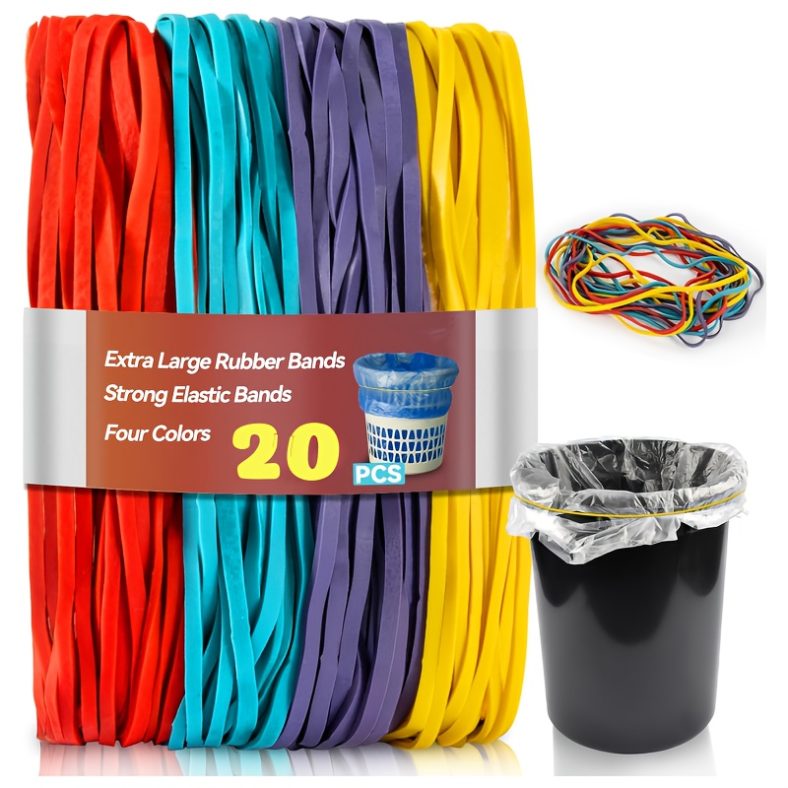 TEMU 20/40 Pack Jumbo Elastic Rubber Bands – Extra Large, Strong Synthetic Rubber Bands For Storage & Organization, Heavy Duty Rubber Bands For