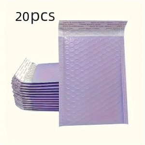 TEMU 20pcs Purple , 4.3 7.5in, Padded Poly Bubble Mail, Small Business Packaging, Shipping Envelopes, Padded Envelopes, Mailing Envelopes, Shipping