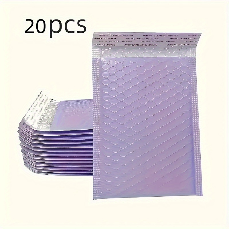TEMU 20pcs Purple , 4.3 7.5in, Padded Poly Bubble Mail, Small Business Packaging, Shipping Envelopes, Padded Envelopes, Mailing Envelopes, Shipping