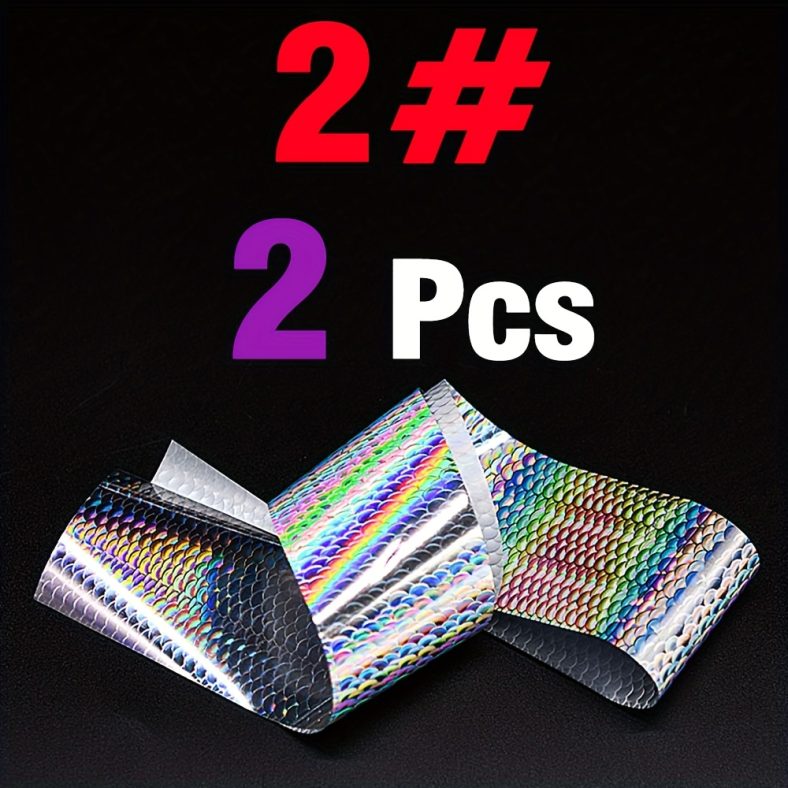 TEMU 2 Packs Iridescent Lures – Laser-reflective, , 3.99×49.78cm – Fishing, Fishing Lures, Vibrant Fishing Lures, Durable Fishing Lures