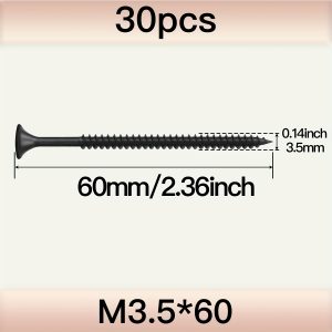 TEMU 30pcs Black Self-tapping Screws, Black Wood Screws For Drywall, Woodworking Self Tapping Screws, Wood Screws For Sheetrock, For Metal, Wood,