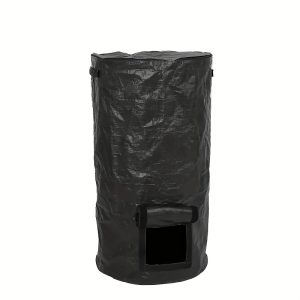 TEMU 34-gallon Round Compost Bin With Fertilizer Spout - Reusable, Stackable, Trash Bag For Waste, Double-zip Closure, Outdoor Solution|round Compost