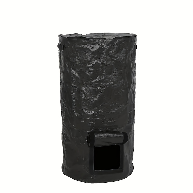 TEMU 34-gallon Round Compost Bin With Fertilizer Spout - Reusable, Stackable, Trash Bag For Waste, Double-zip Closure, Outdoor Solution|round Compost