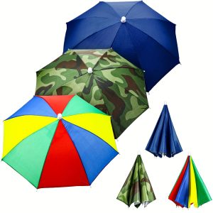 TEMU 3pcs Rainbow Umbrella Hats Camouflage Fishing Beach Umbrella Headband