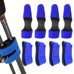 TEMU 4pcs 8-pack Thickened Fishing Rod Straps, Fishing Rod Straps, Fishing Rod Waistbands, Elastic Fishing Rod , Fishing Rod Wrapping Bands, Fishing