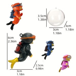 TEMU 4pcs Set Of Diver Aquarium Decorations With Bubble Effects, Pvc Material Aquarium Decorations, Owners Use Aquarium Accessories, Aquarium Scenery