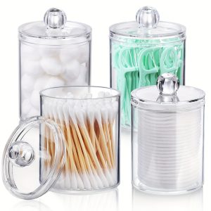 TEMU 4pcs Toothpick Box, Floss Box, Ball Dispenser, Toothpick Storage Box, Ball Storage Box, Stationery Clip, Transparent Plastic Medicine Jar Set,