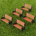 TEMU 5pcs Model Park Bench 1:30 Mini Garden Ornament Miniature Park Diy Figurines Landscape Bench Model Garden Decor